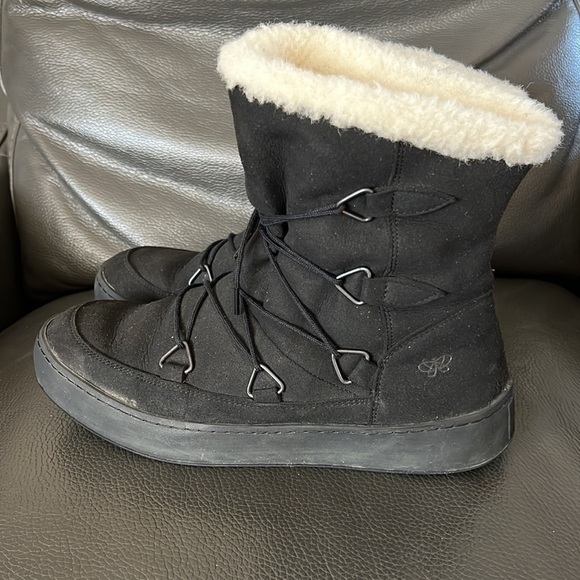 Po-Zu Black Lace-up Winter Boots - Picture 4 of 12